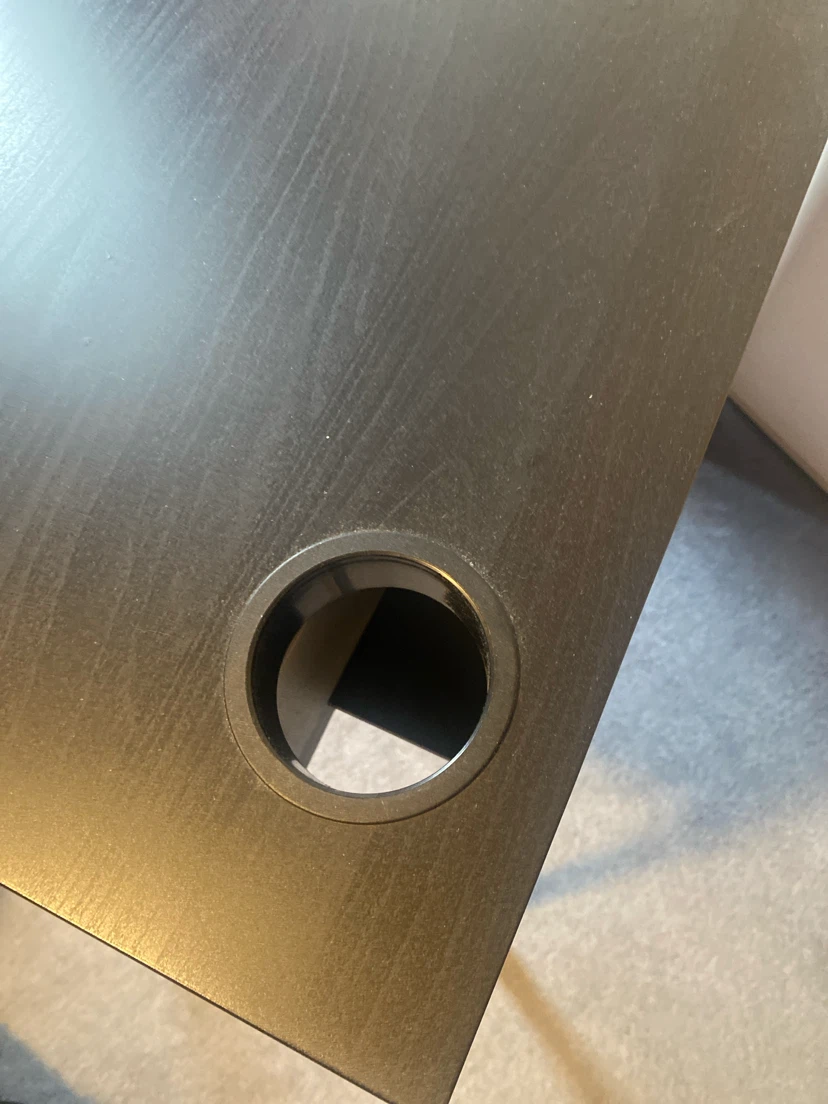 IKEA Black Desk with Drawer and Cable Hole - photo 3