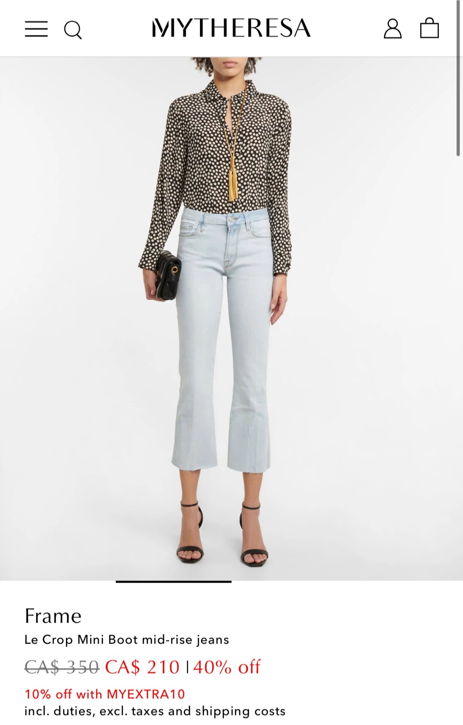 FRAME Le Crop Mini Boot Jeans Size 30 - photo 4
