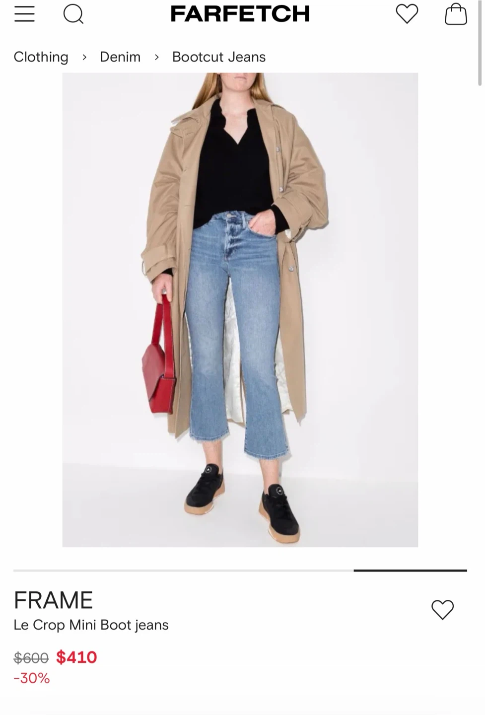 FRAME Le Crop Mini Boot Jeans Size 30 - photo 5