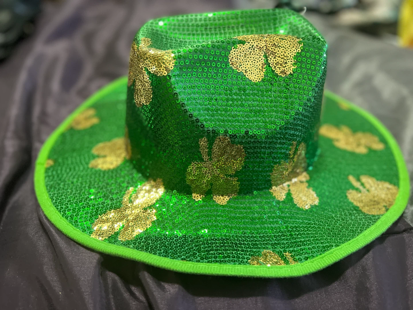 New-Green Sequin Shamrock Cowboy Hat - photo 2
