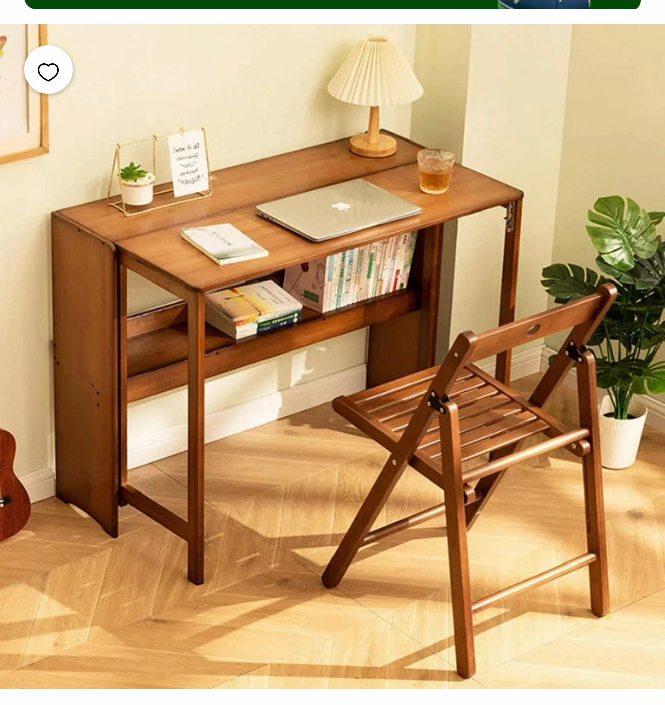 WZTO Bamboo Folding Desk Workstation - Brown - photo 4