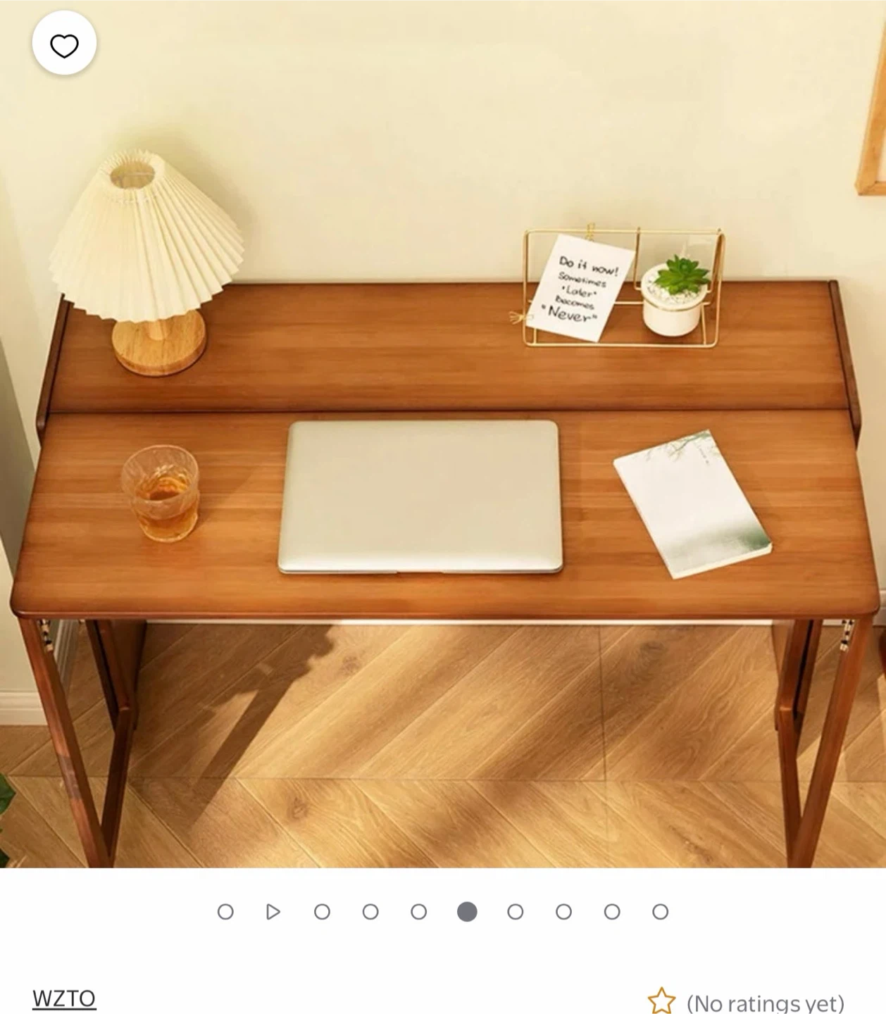 WZTO Bamboo Folding Desk Workstation - Brown - photo 5