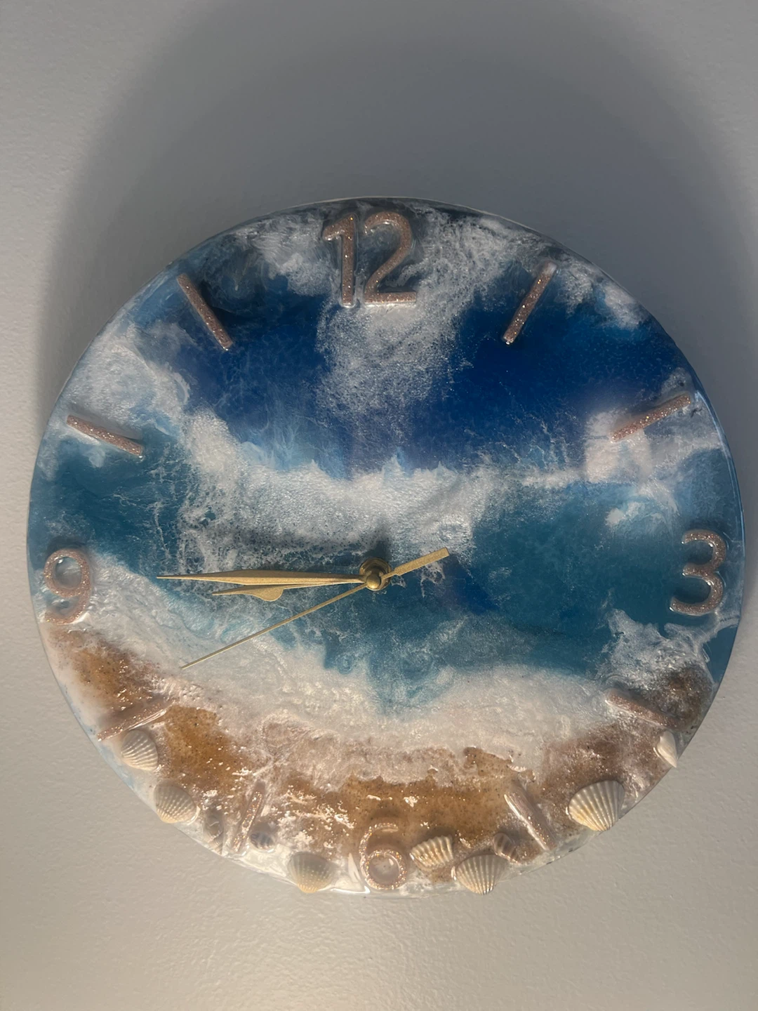 12” Ocean Wave Resin Wall Clock