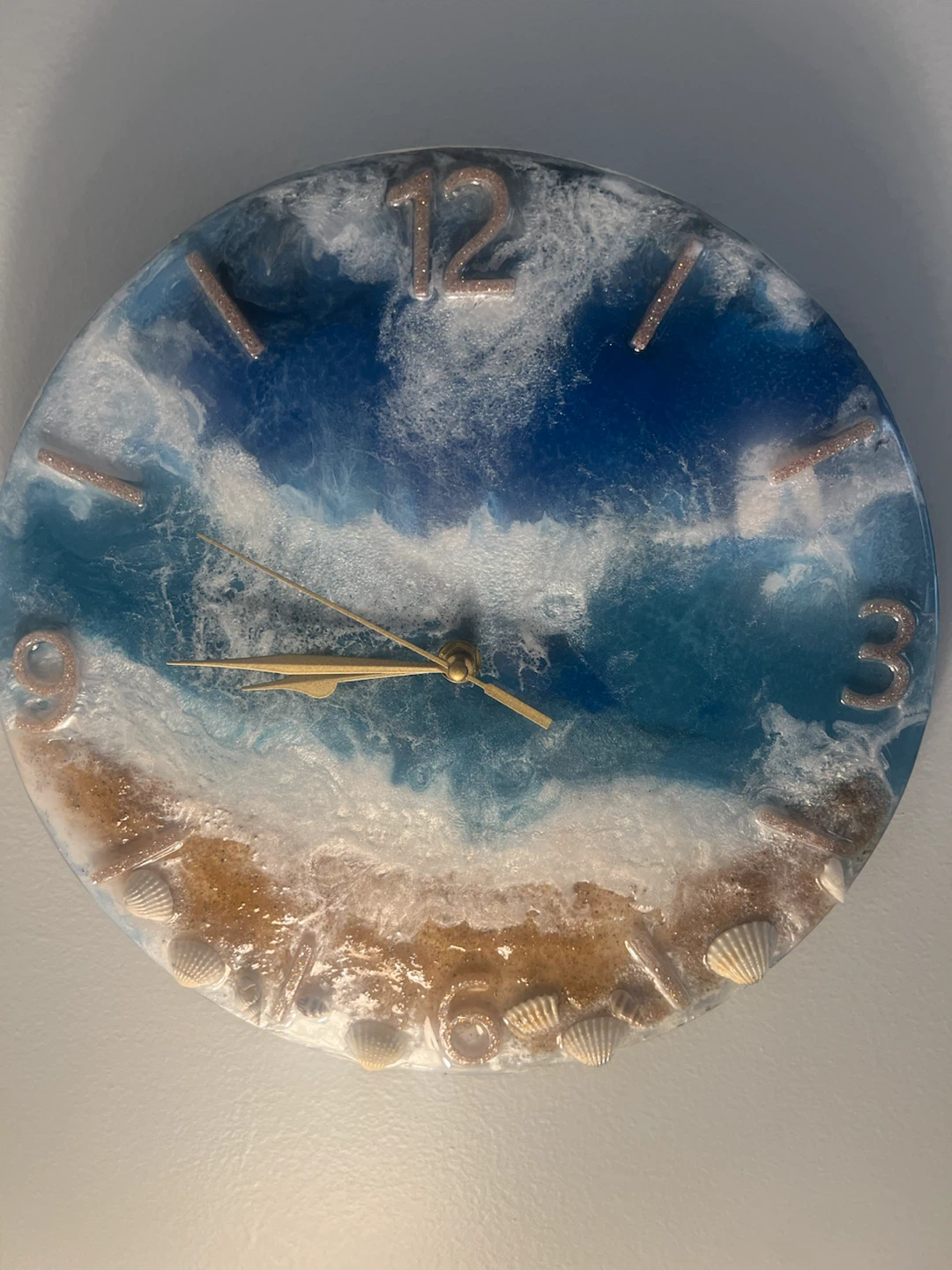12” Ocean Wave Resin Wall Clock - photo 2