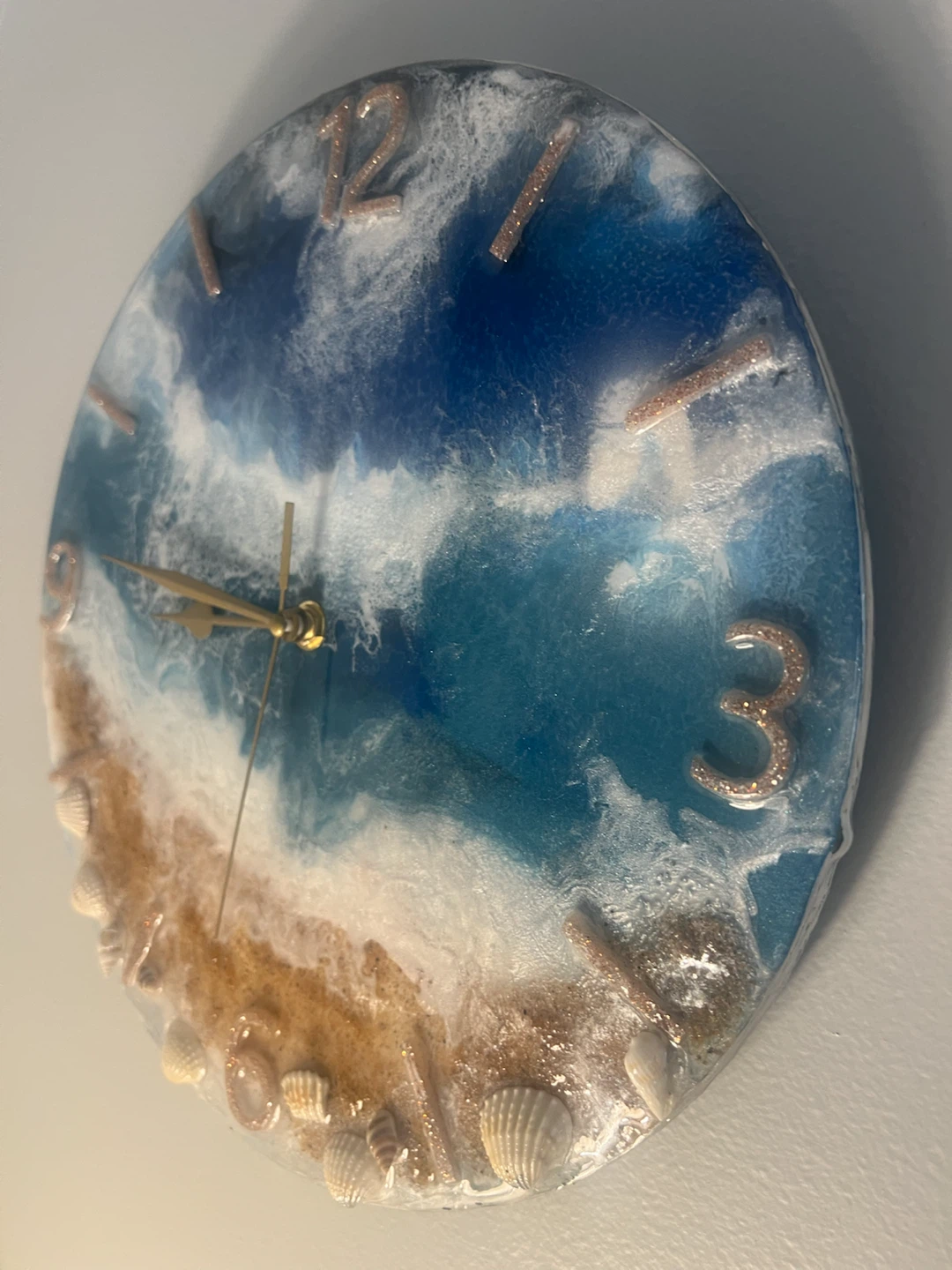 12” Ocean Wave Resin Wall Clock - photo 5