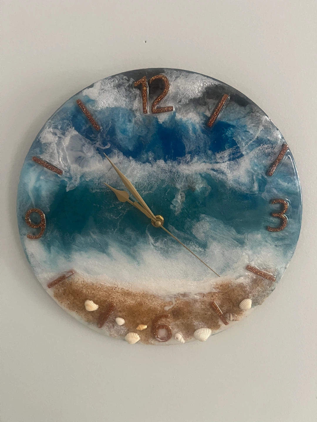 12” Resin Ocean Wave Wall Clock
