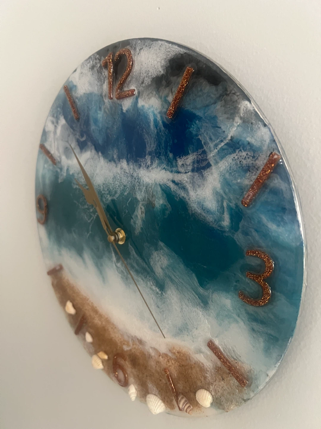 12” Resin Ocean Wave Wall Clock - photo 2