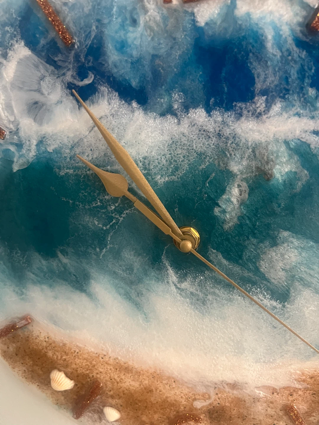 12” Resin Ocean Wave Wall Clock - photo 4