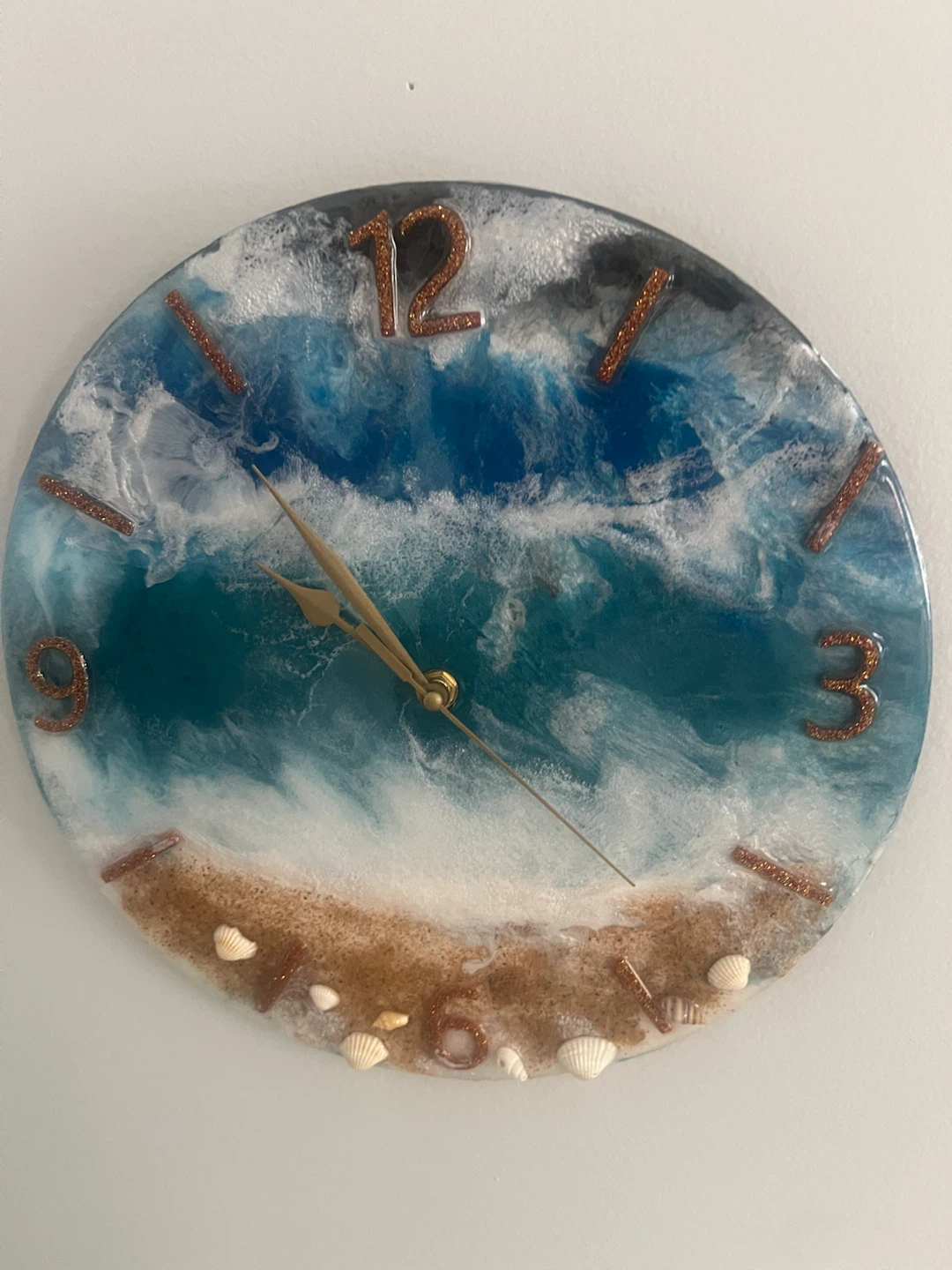 12” Resin Ocean Wave Wall Clock - photo 5