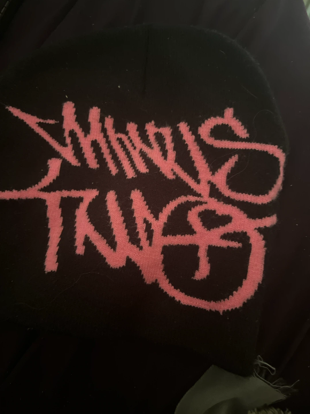 Black Beanie with Pink "STUSSY x MR. THURSDAY" Logo