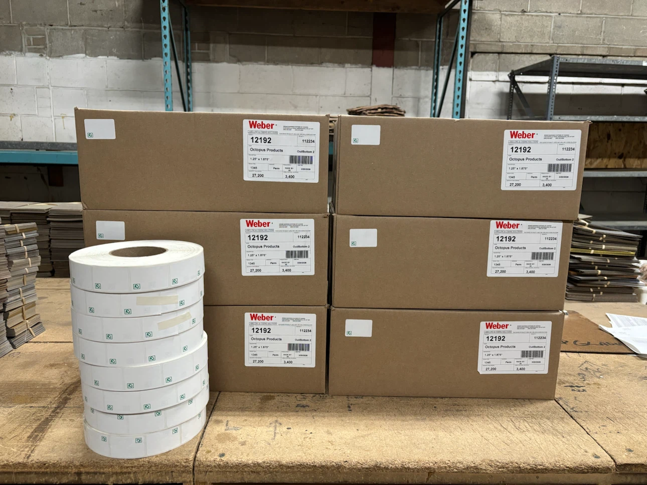 Weber 12192 Octopus Products Labels (Case of 8 Rolls)