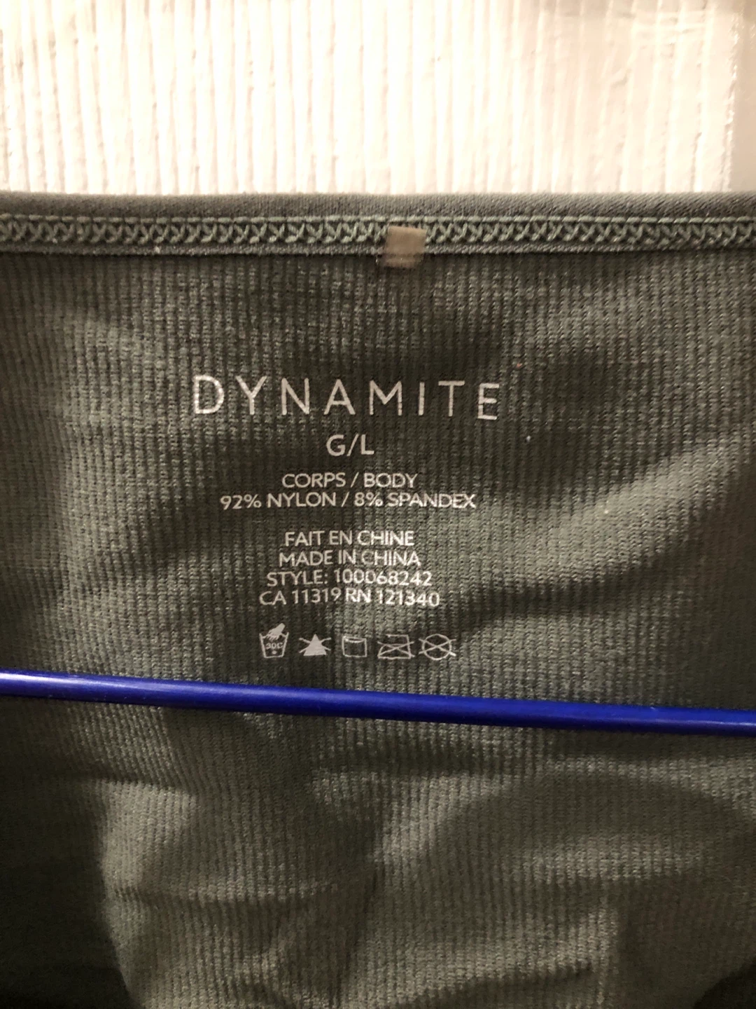Dynamite Long Sleeve Crop Top - Olive Green - photo 2
