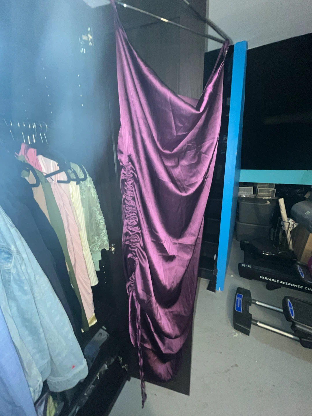 Satin Ruched Midi Dress