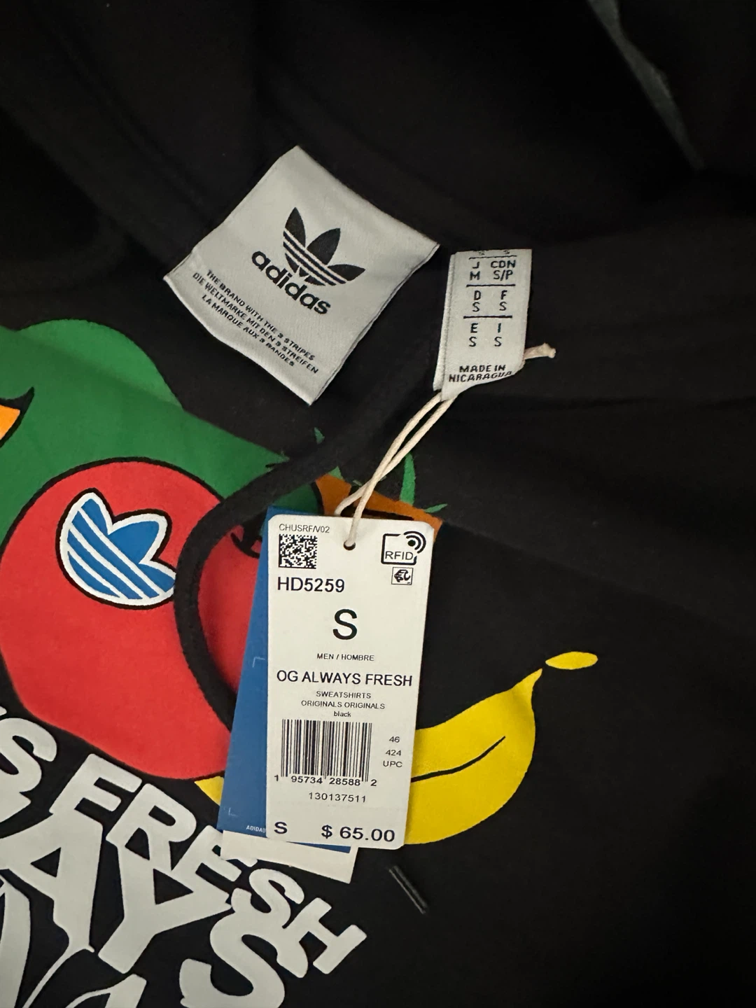 Adidas "Always Fresh Always Original" Hoodie Size S - photo 3