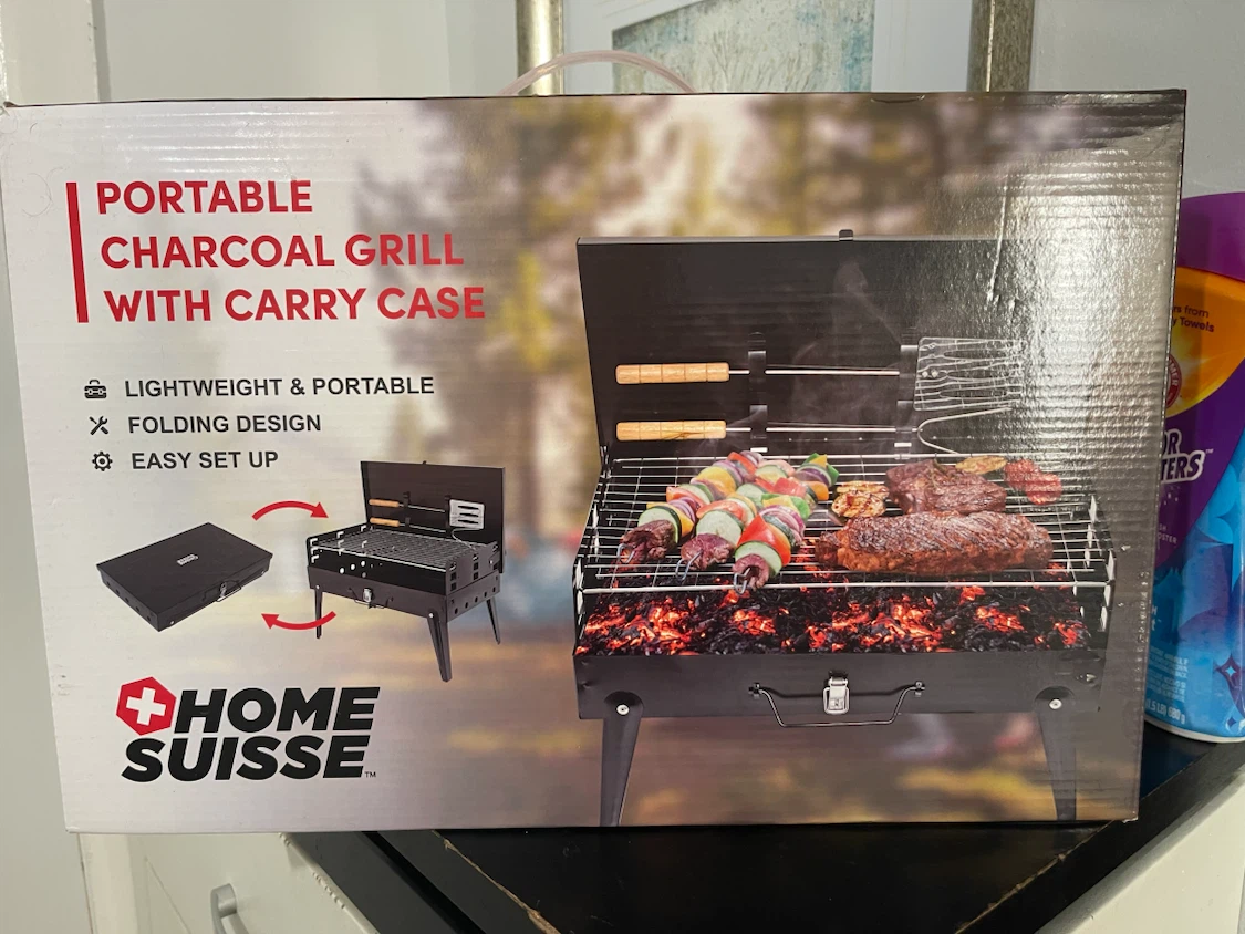 Home Suisse Portable Charcoal Grill with Carry Case - photo 2