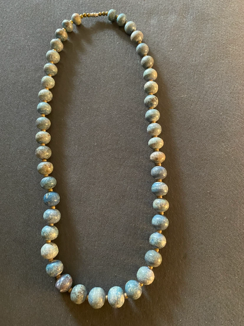 Vintage Blue Beaded Necklace