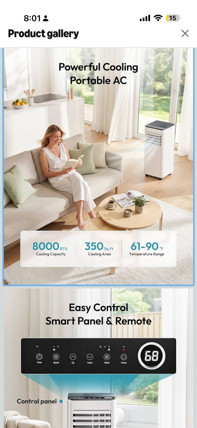Tempríum 8,000 BTU Portable Air Conditioner - photo 3