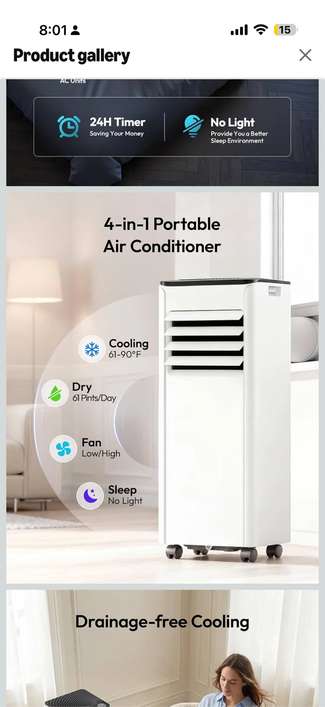 Tempríum 8,000 BTU Portable Air Conditioner - photo 5
