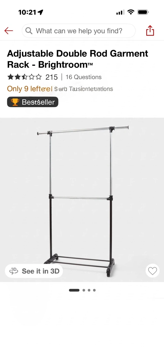 Adjustable Double Rod Garment Rack - Brightroom