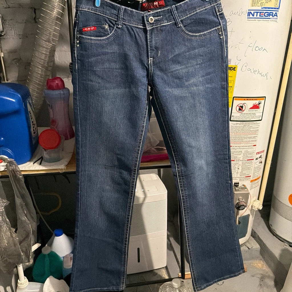 ABM Jeans Women's Blue Embellished Denim Jeans Size 5 - photo 3