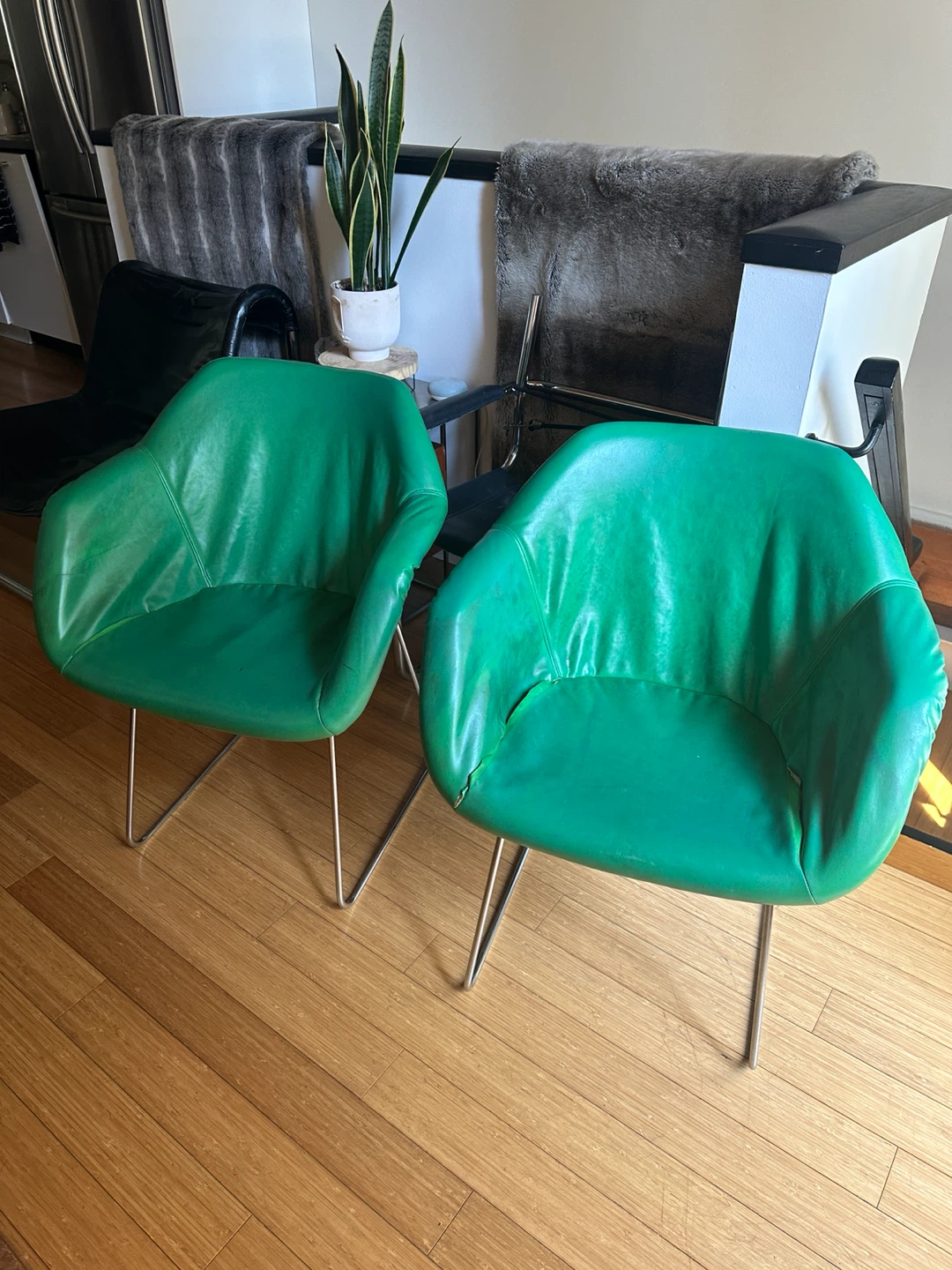 2 ROBIN DAY MID CENTURY MODERN CHROME CHAIRS VINTAGE MCM
