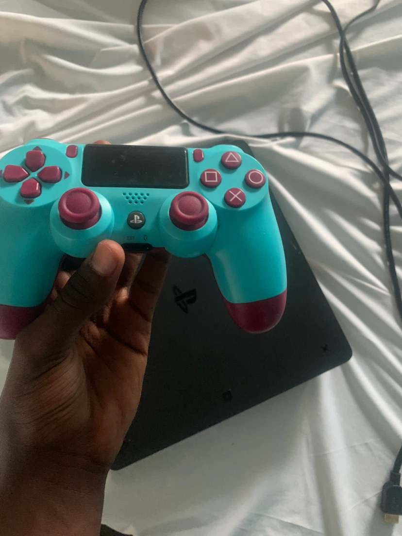 PlayStation 4 Slim Console with Teal and Pink Controller - photo 3