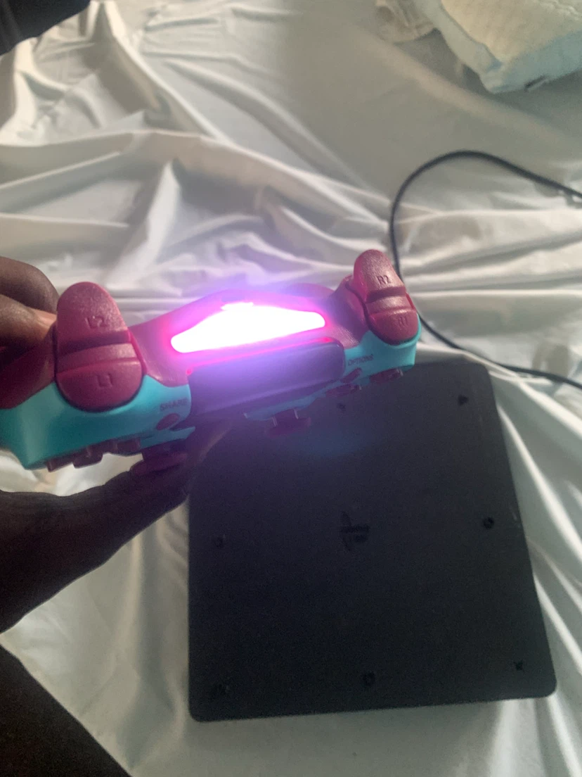 PlayStation 4 Slim Console with Teal and Pink Controller - photo 5