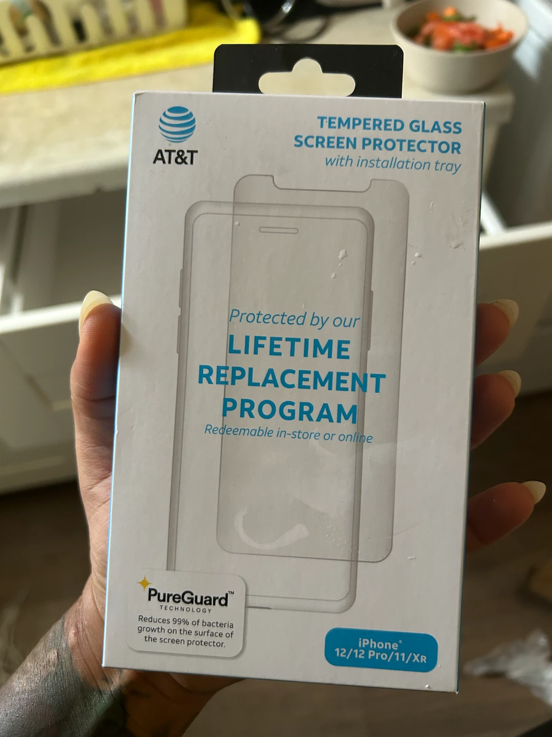 AT&T Tempered Glass Screen Protector for iPhone 12/12 Pro/11/XR