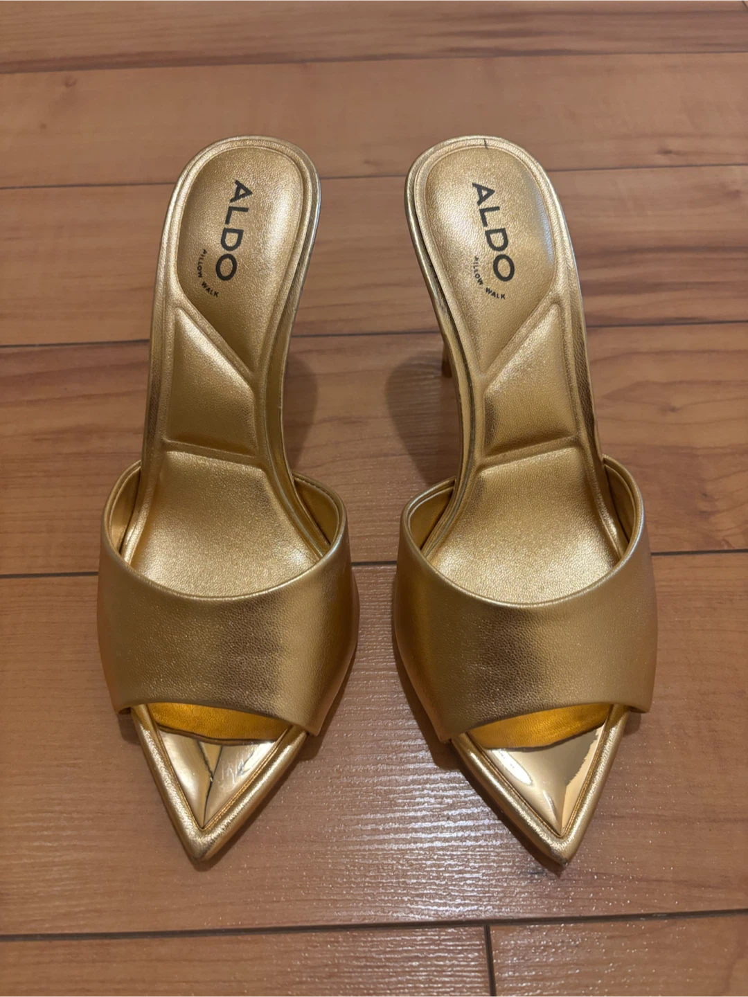 ALDO Gold Pointed-Toe Heels – Size 5.5 or 36