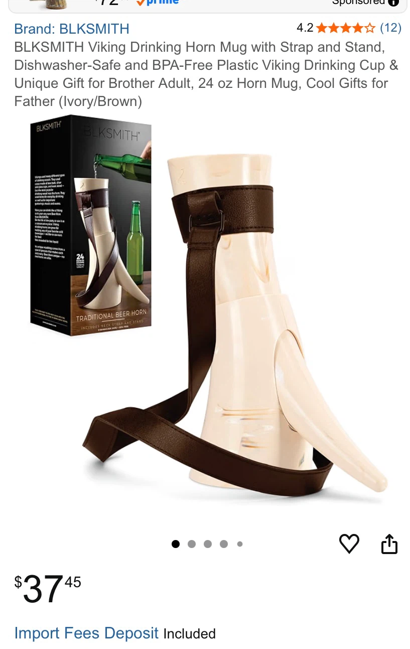 BLKSMITH Viking Horn Mug with Strap and Stand - photo 5