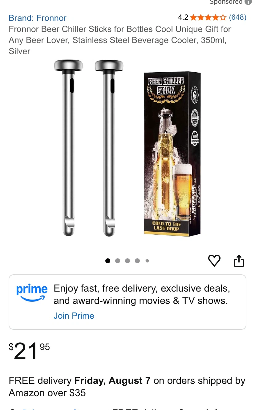 2-Pack Stainless Steel Beer Chiller Sticks - photo 5