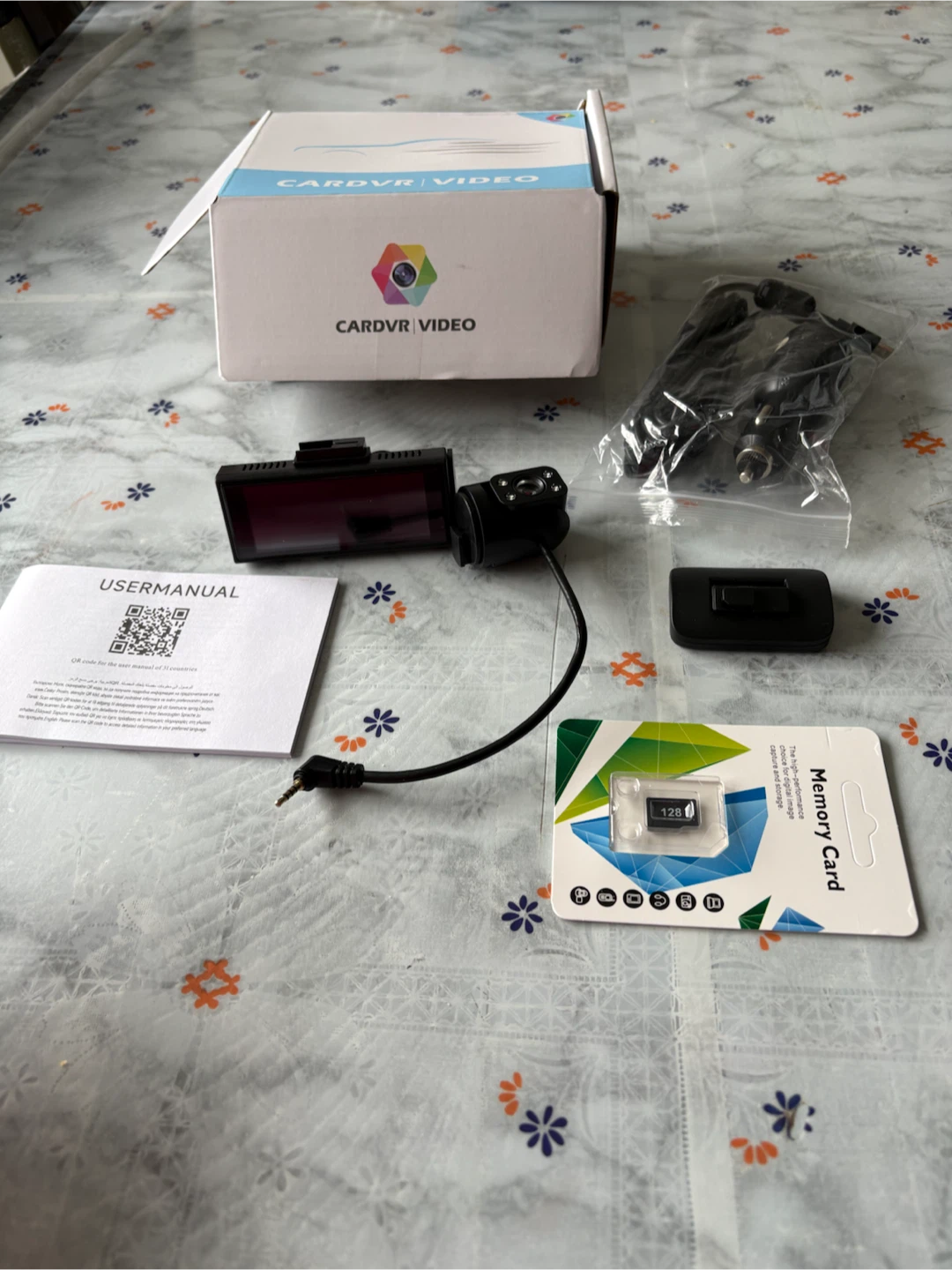 1080P Dual Lens Dash Cam + 128GB Memory Card