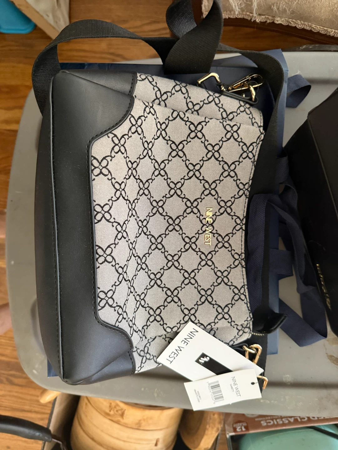 Nine West Shoulder Bag - Black & White Pattern