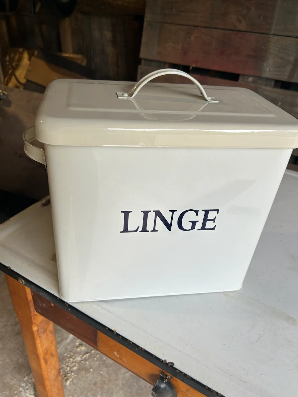 Cream Laundry Bin with Lid - photo 3