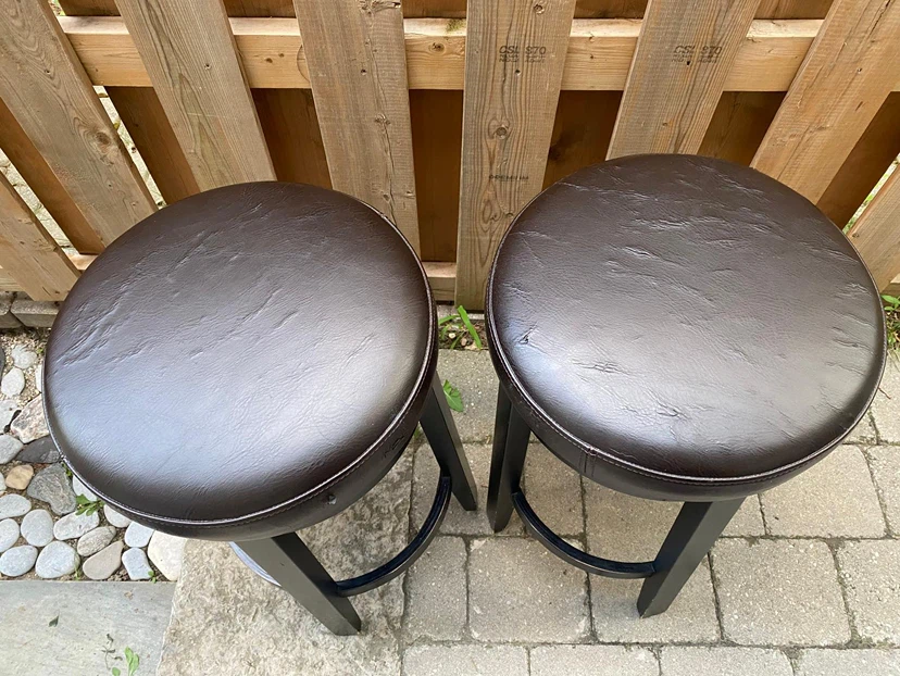Set of 2 Swivel Bar Stools - Dark Brown- $40 for both - photo 2