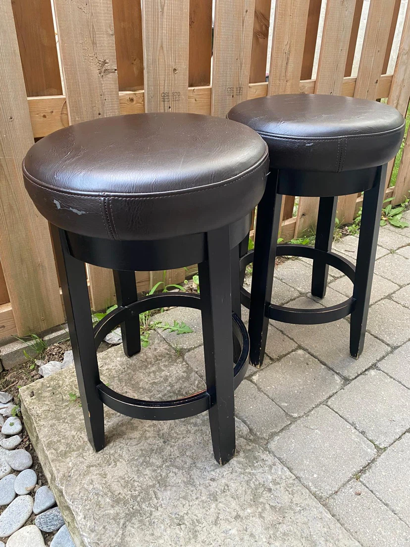 Set of 2 Swivel Bar Stools - Dark Brown- $40 for both - photo 3