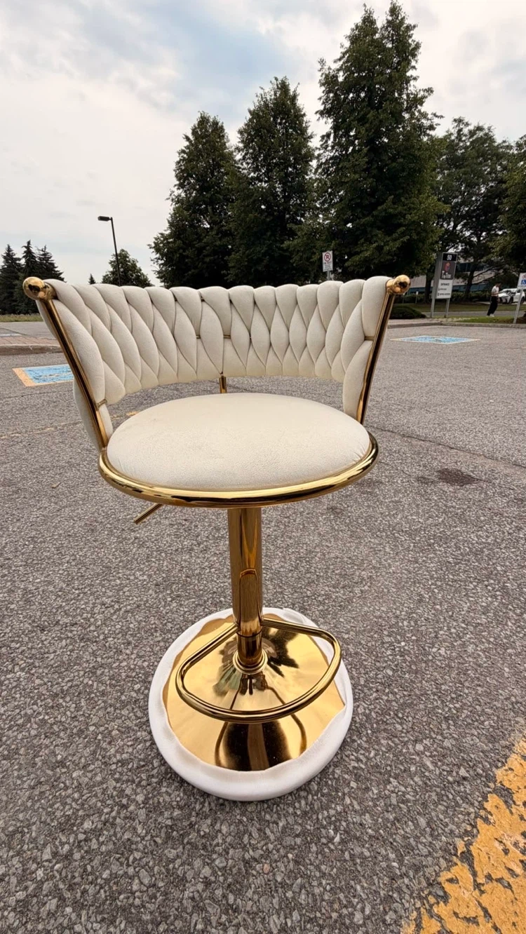 White and Gold Bar Stool