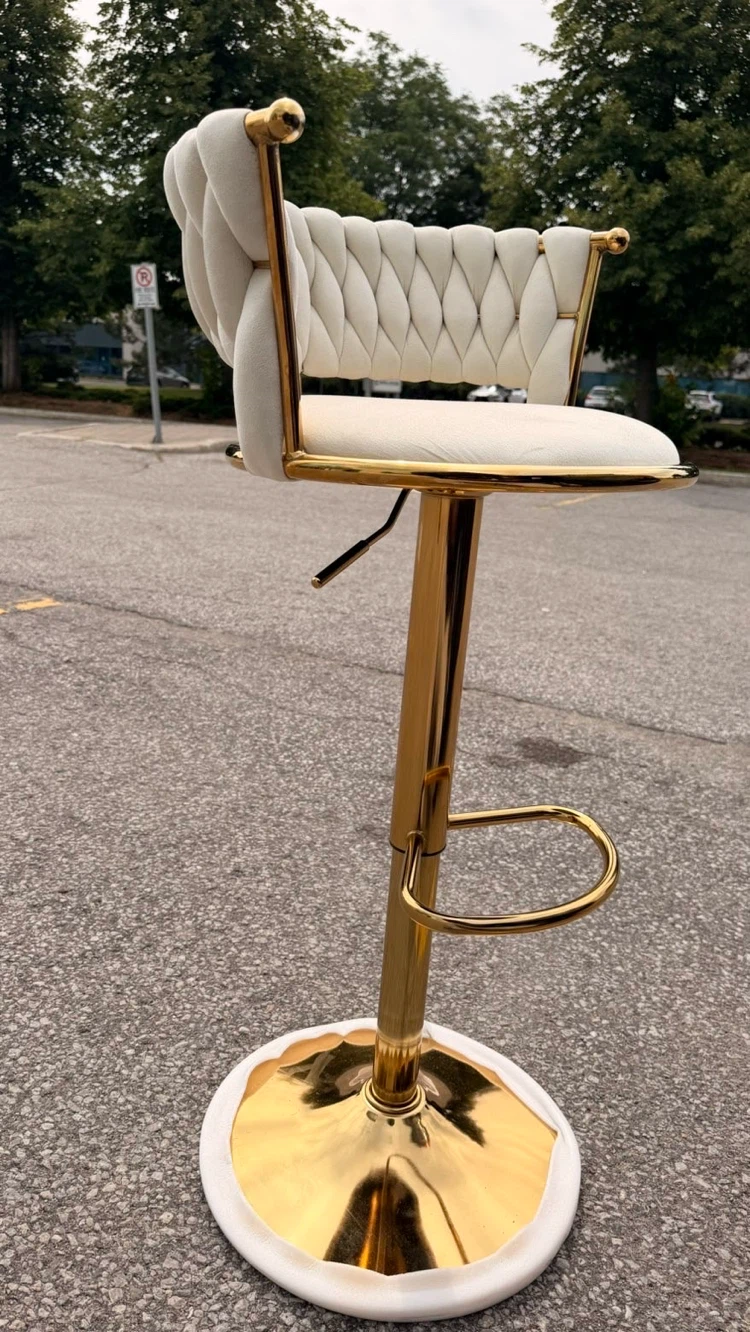 White and Gold Bar Stool - photo 2