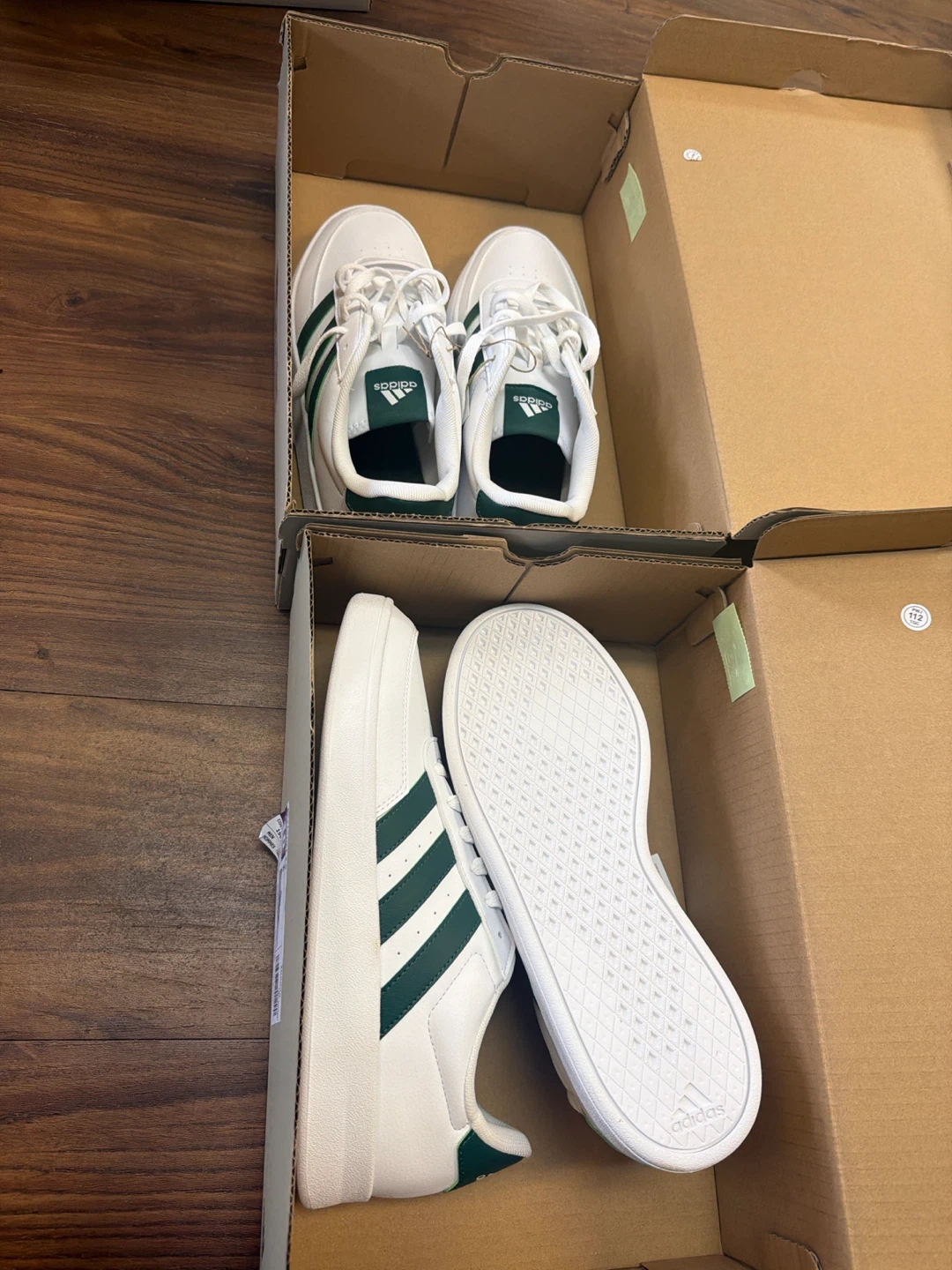 Adidas Breaknet 2.0 Shoes - White/Green - Size 10