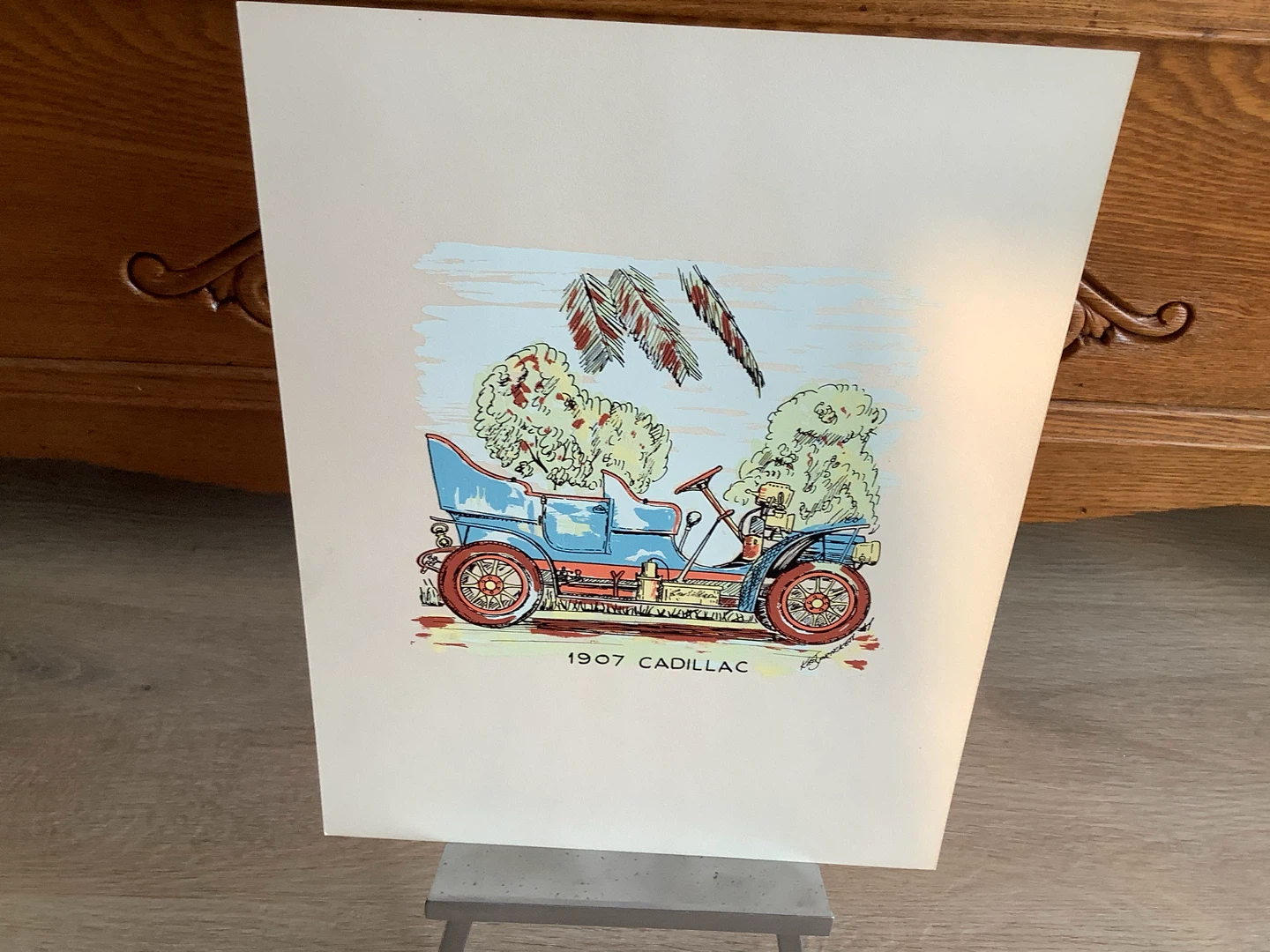 Vt Hd Coloured Textured Signed Print 1907 Cadillac 🐞