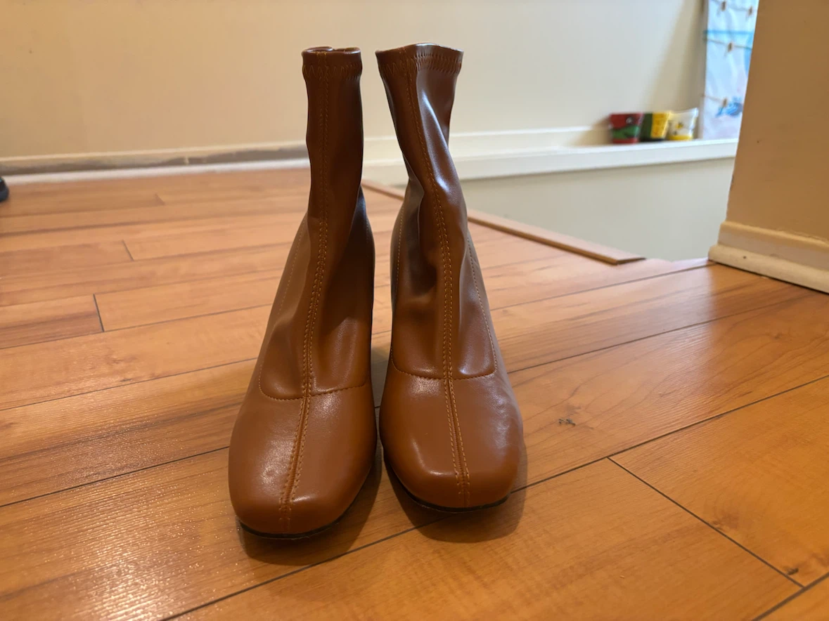 Brown Ankle Boots with Block Heels