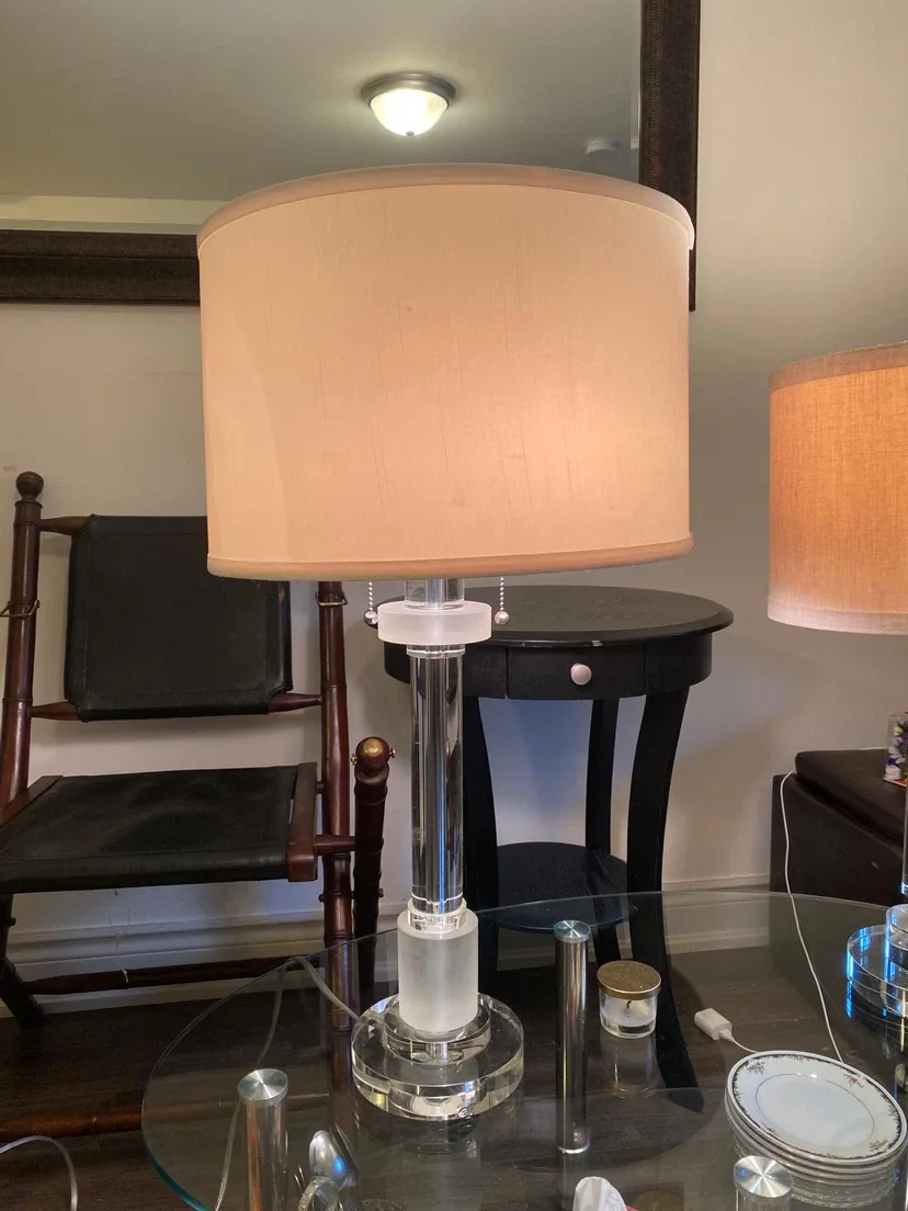 Crystal Table Lamp with Fabric Shade - photo 2