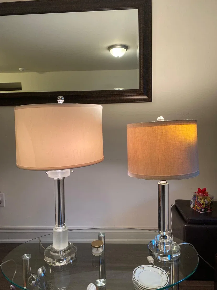 Crystal Table Lamp with Fabric Shade - photo 4