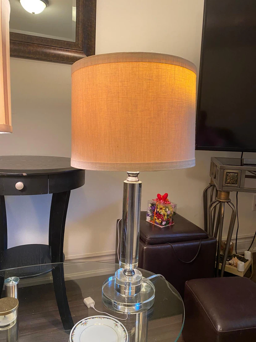 Crystal Table Lamp with Fabric Shade - photo 5