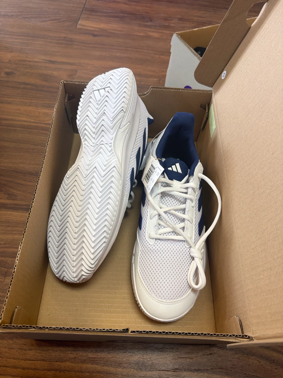 Adidas Men's Tennis Shoes Size 10 White/Navy - photo 2