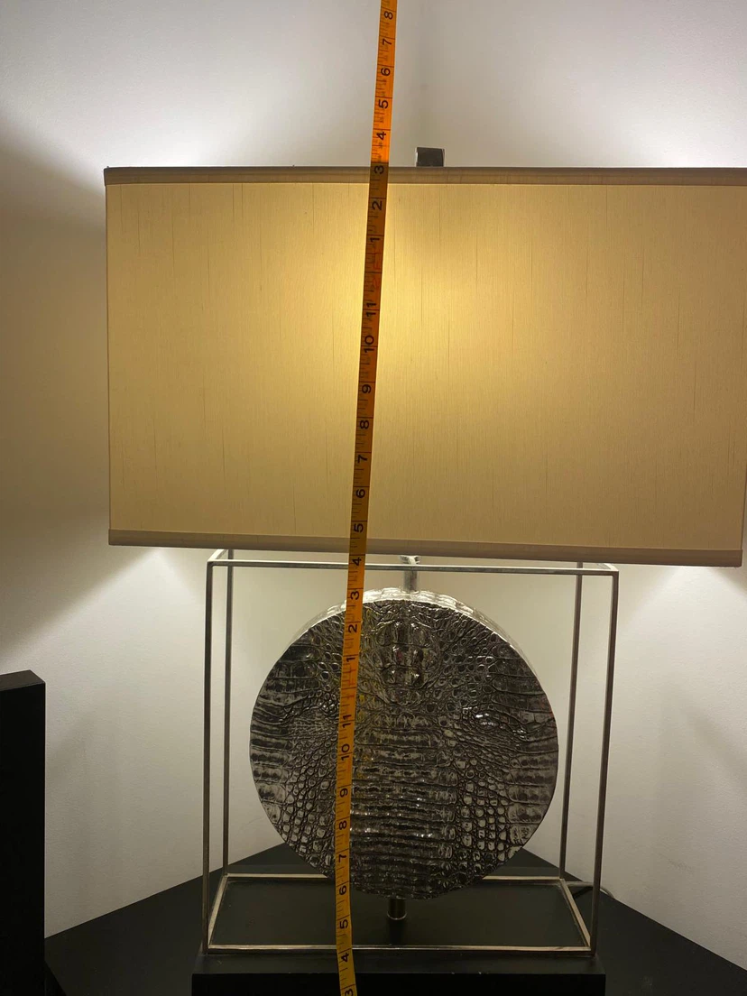 Table Lamp - Crocodile Embossed Disc - photo 2