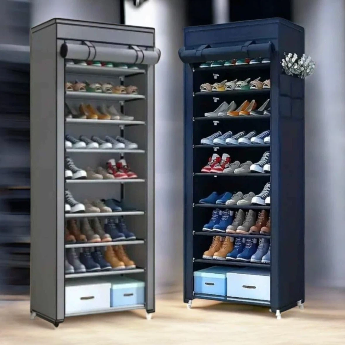 (BRAND NEW) 27 Pairs Shoe Rack Organizer with Cover