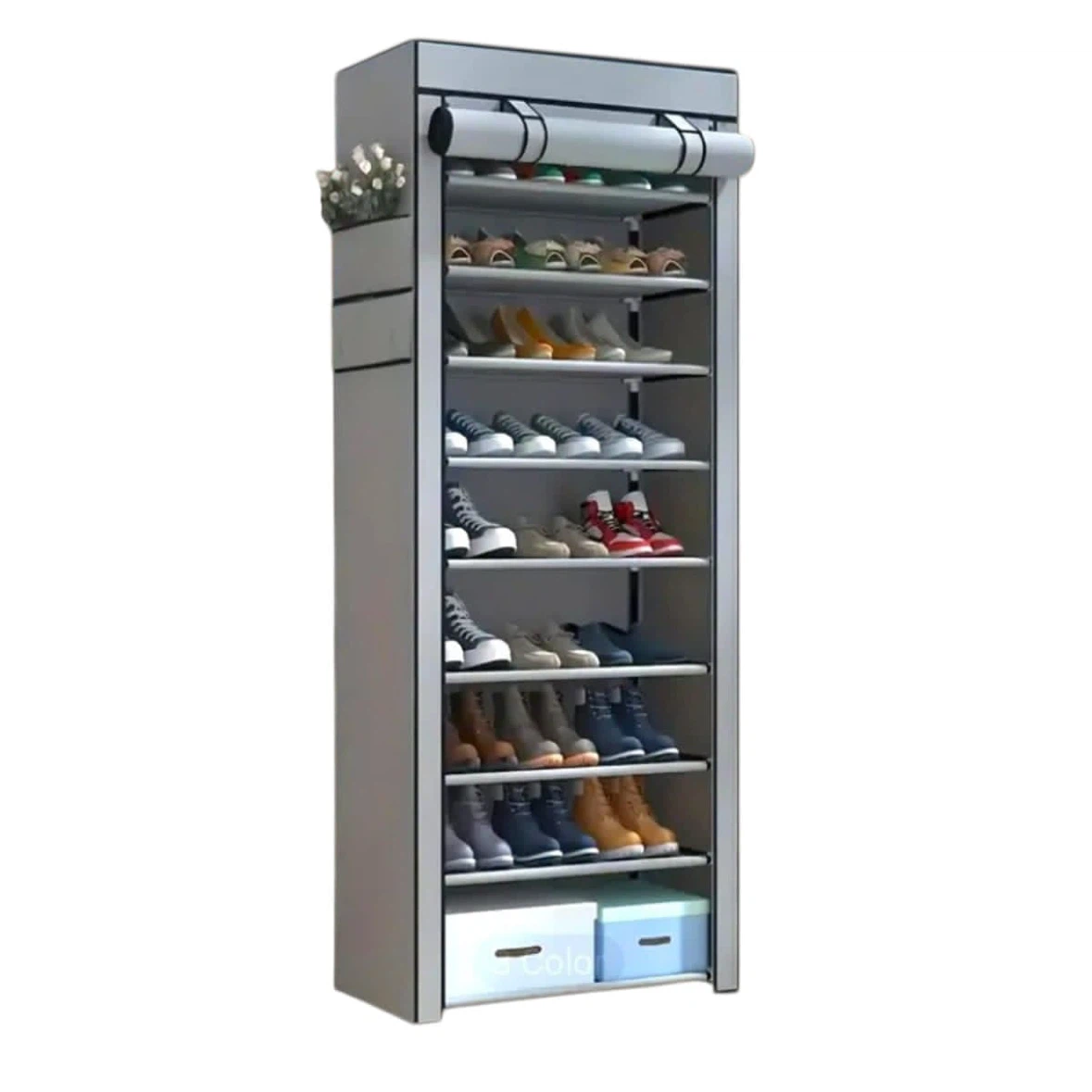 (BRAND NEW) 27 Pairs Shoe Rack Organizer with Cover - photo 2