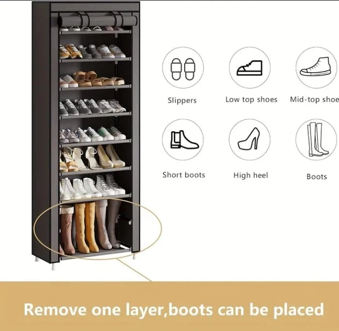 (BRAND NEW) 27 Pairs Shoe Rack Organizer with Cover - photo 3