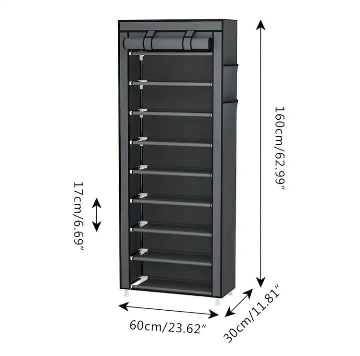 (BRAND NEW) 27 Pairs Shoe Rack Organizer with Cover - photo 5